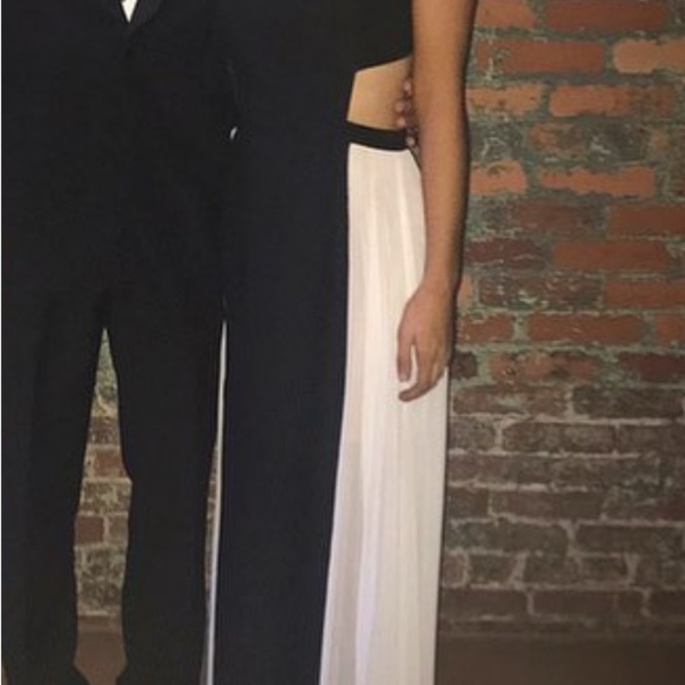 Elegant Black and White Gown